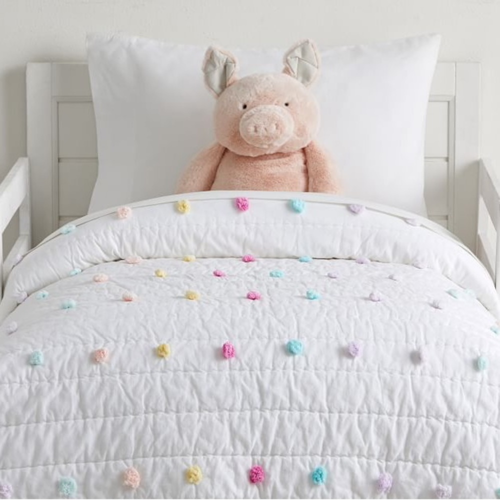 Pottery Barn kids Pom Pom toddler quilt
